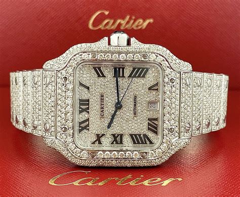 cartier santos iced out